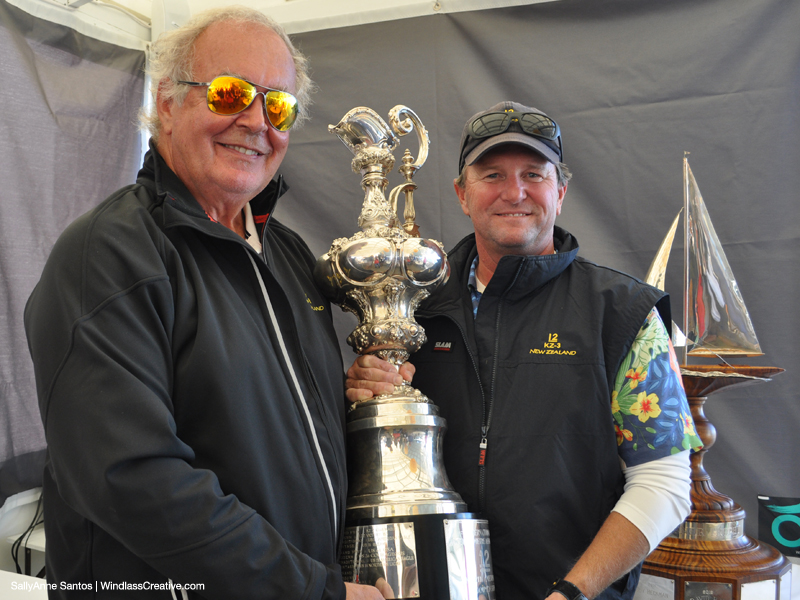 KZ-3 owner Gunther Bermann and Tactician Brad Read recieve the Gublemann Trophy at the 2014 12mR North American Championship